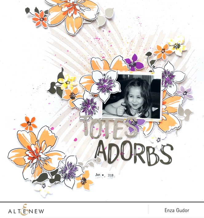 Scrapbook Layout by @enzamg for @Altenew using Artist Markers Refills. #altenew #mixedmedia #scrapbooking #alcoholinks